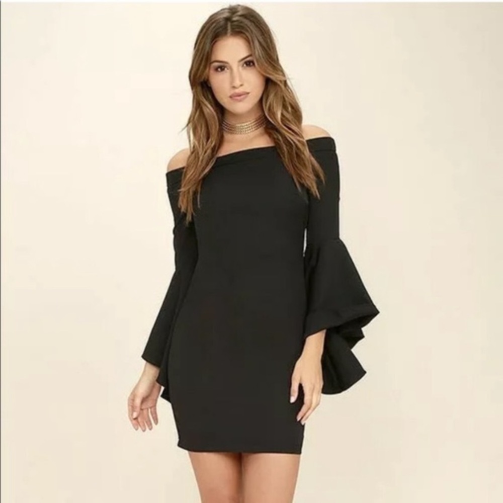 Lulus every breath you take bell sleeve mini dress